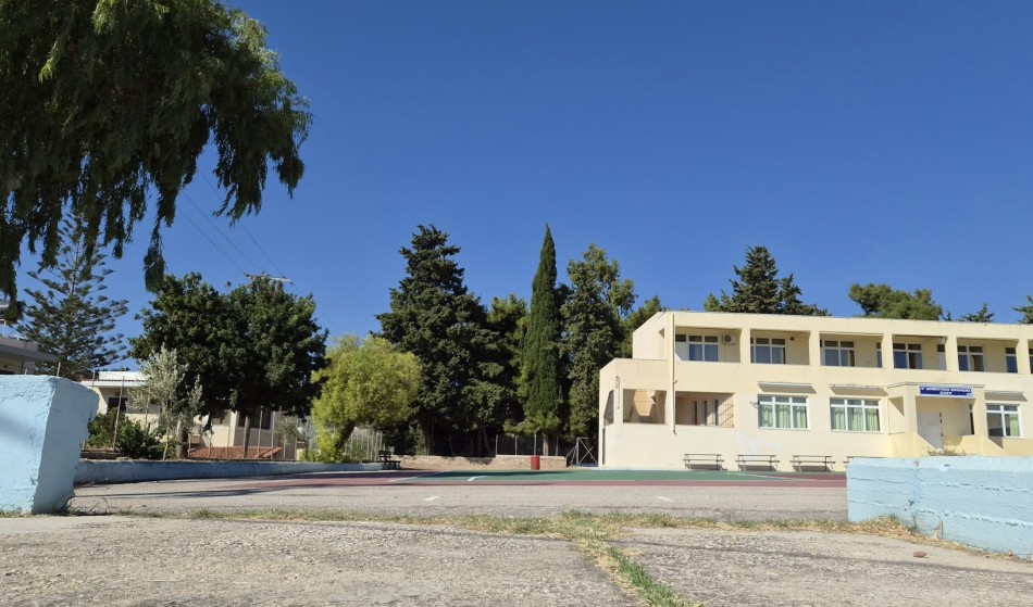 Οι μπασκέτες του σχολείου ξηλώθηκαν άρον άρον σήμερα, προκειμένου να δημιουργηθεί δίοδος πρόσβασης για το εργοτάξιο, σε μια παρέμβαση που απειλεί να προκαλέσει ζημιά και στο όμορφο δασάκι του σχολείου, στερώντας από τα παιδιά έναν πολύτιμο χώρο σκιάς, δροσιάς και παιχνιδιού