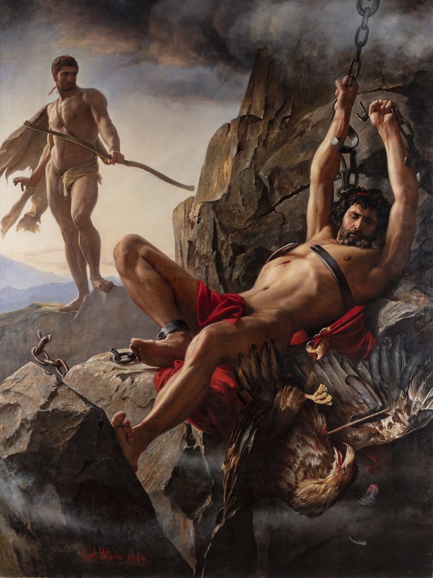 Carl Bloch, «Προμηθέας Λυόμενος», 1864. Ελαιογραφία σε καμβά, 3,98x2,77 μ. Συλλογή Τατοΐου © Υπουργείο Πολιτισμού