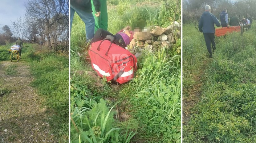 Βολισσός 2026- Με το φορείο μέσα στα χωράφια γιατί το ασθενοφόρο δεν είχε δρόμο για να φθάσει στο σημείο