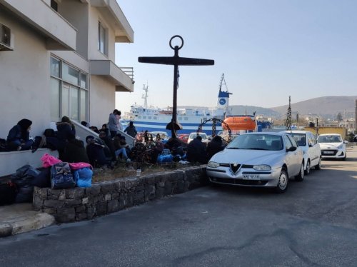 Σημερινή εικόνα έξω από το Κεντρικό Λιμεναρχείο της Χίου.