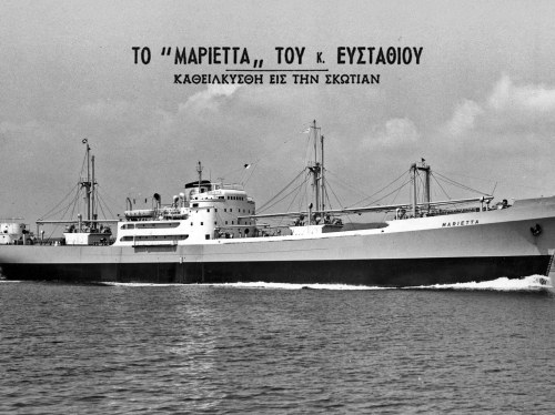 Το «Μαριέττα» του 1961 καθελκύεται από τα Burntisland στο Fife της Σκωτίας.