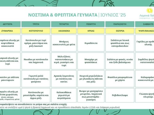 Συνταγολόγιο Ιουνίου από τη Διατροφολόγο - Διαιτολόγο MSc, Λεμονιά Γαλανού