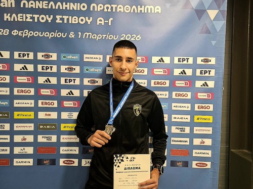 Πανελλήνιο πρωτάθλημα στίβου- Ο Γιώργος Κριτούλης στο βάθρο των νικητών
