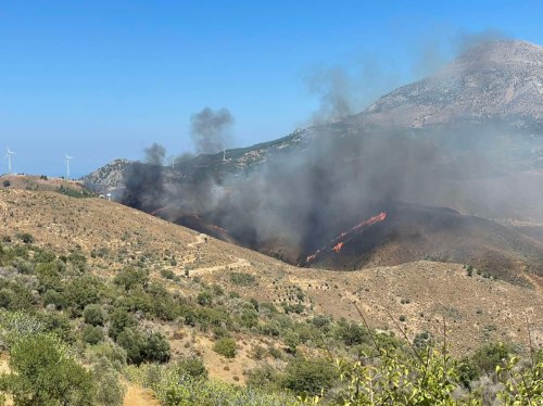 Μεγάλη πυρκαγιά σε εξέλιξη στη Βόρεια Χίο