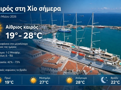 Ο καιρός στη Χίο, σήμερα 28 Μαίου 2026