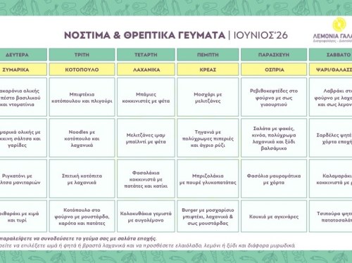 Συνταγολόγιο Ιουνίου από τη Διατροφολόγο - Διαιτολόγο MSc, Λεμονιά Γαλανού