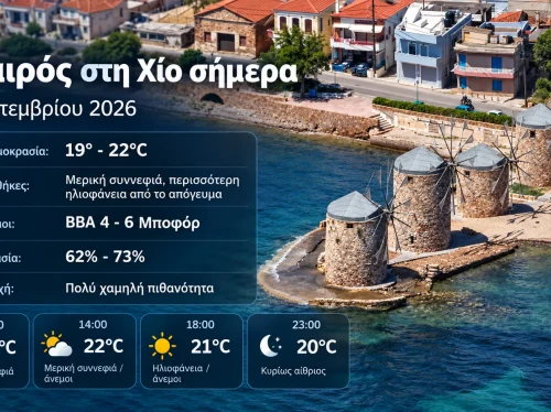 Ο καιρός στη Χίο, σήμερα 30 Σεπτεμβρίου 2026