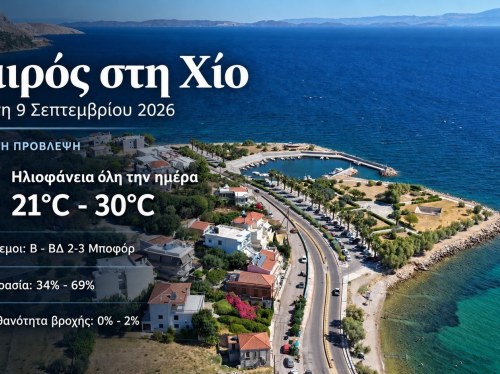 Ο καιρός στη Χίο, σήμερα 9 Σεπτεμβρίου 2026