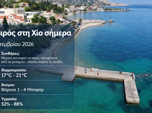 Ο καιρός στη Χίο, σήμερα 23 Σεπτεμβρίου 2026