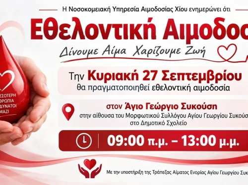 Εθελοντική αιμοδοσία στον Άγιο Γεώργιο Συκούση