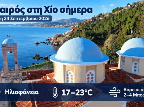 Ο καιρός στη Χίο, σήμερα 24 Σεπτεμβρίου 2026