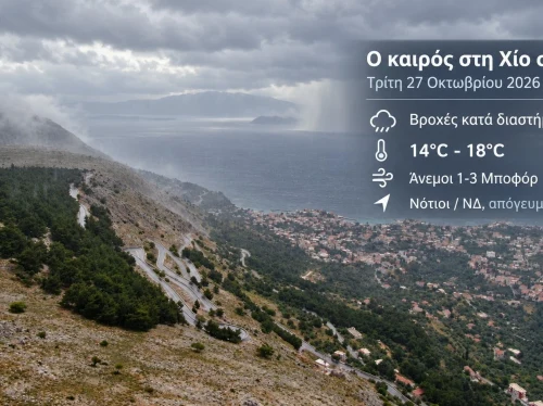 Ο καιρός στη Χίο, σήμερα 27 Οκτωβρίου 2026