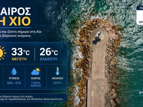 Ο καιρός στη Χίο, σήμερα 17 Ιουλίου 2026