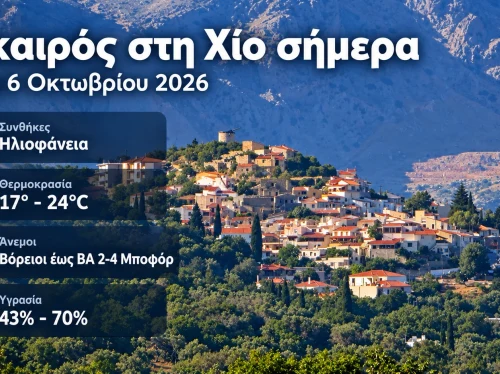 Ο καιρός στη Χίο, σήμερα 6 Οκτωβρίου 2026