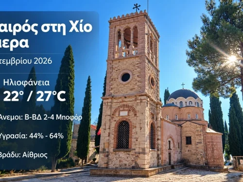 Ο καιρός στη Χίο, σήμερα 18 Σεπτεμβρίου 2026