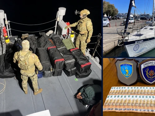 Μπλόκο σε ιστιοφόρο με 360,7 κιλά κάνναβης ανοικτά της Χίου