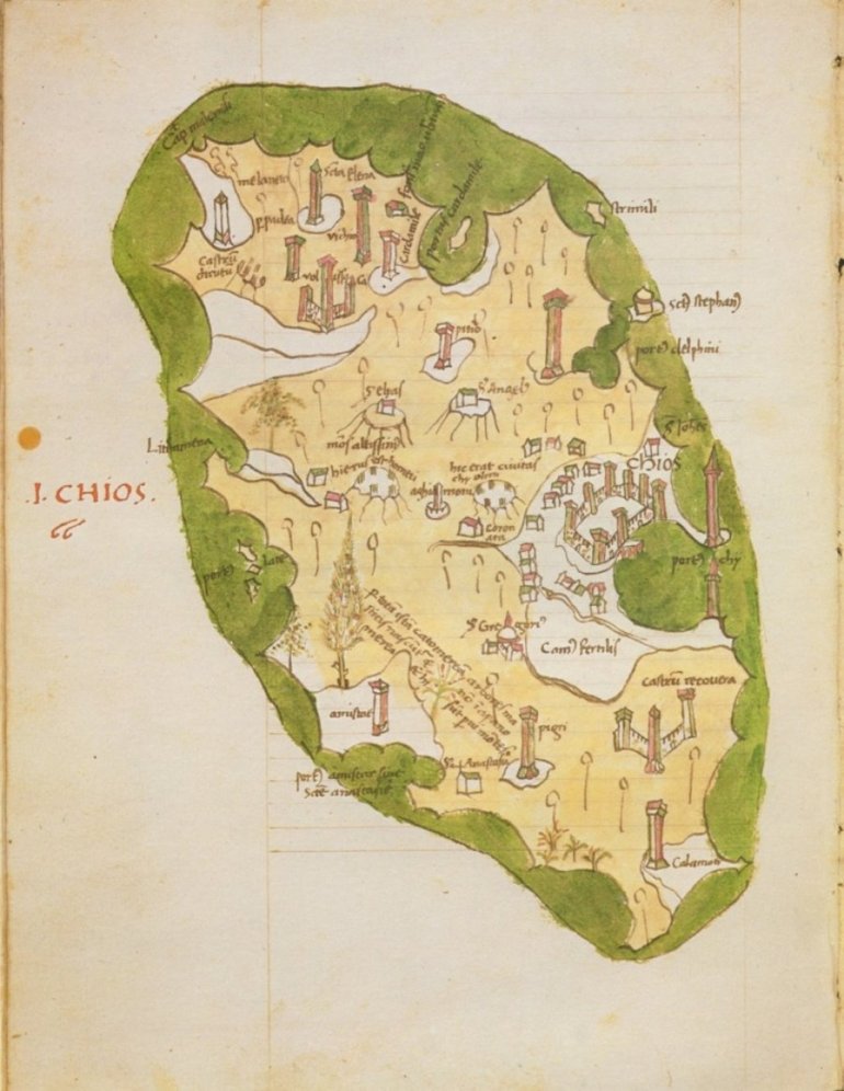 Αυθεντικός Χάρτης της Χίου ιταλικής προέλευσης από τους πρώτους που κυκλοφόρησαν