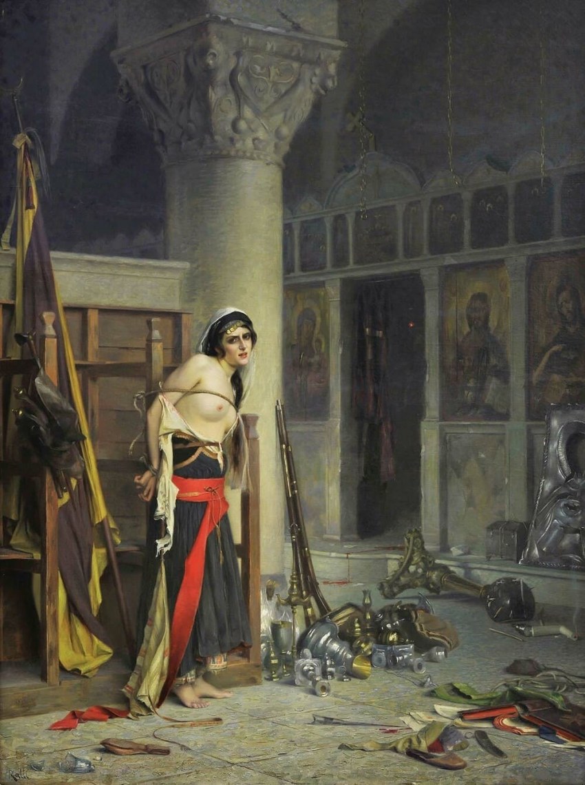 «Η λεία» επίσης λάδι σε μουσαμά, 133 x 100 εκ. Αθήνα, Εθνική Πινακοθήκη – Μουσείο Αλεξάνδρου Σούτζου, Συλλογή Ιδρύματος Ε. Κουτλίδη