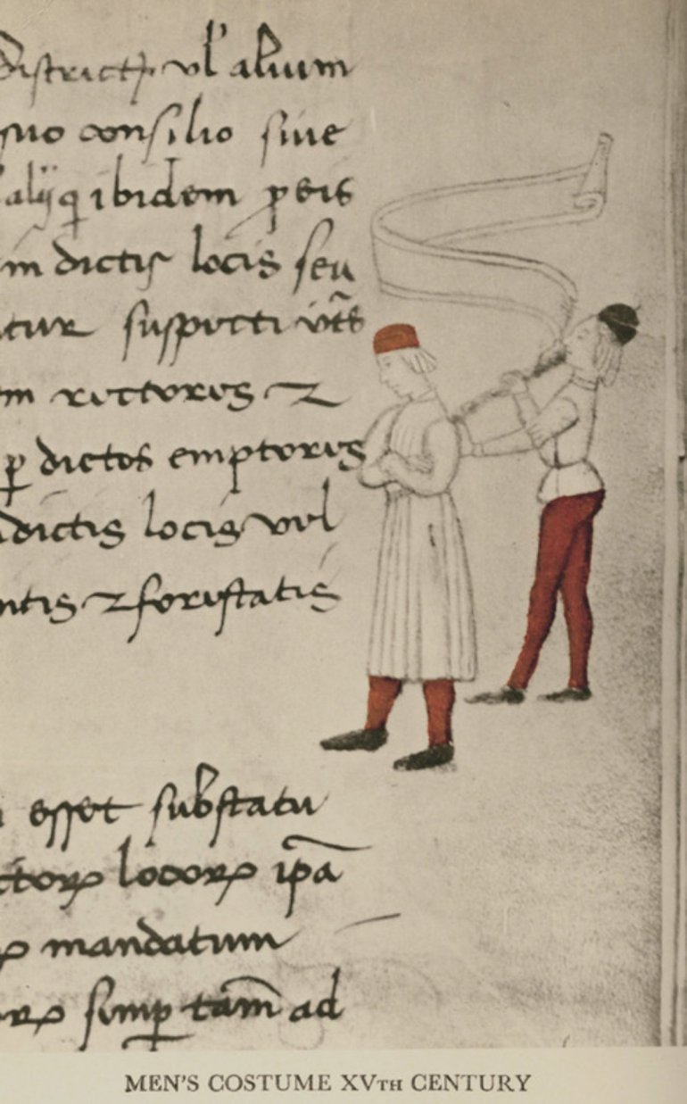 Ανδρικές χιώτικες ενδυμασίες (Αρχές 15ου αιώνα), από τη συλλογή Φιλίππου Αργέντη.