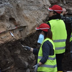 Ανασκαφικές εργασίες στο αντιπλημμυρικό του Καλοπλύτη το πρωί της Δευτέρας 29.11.2021